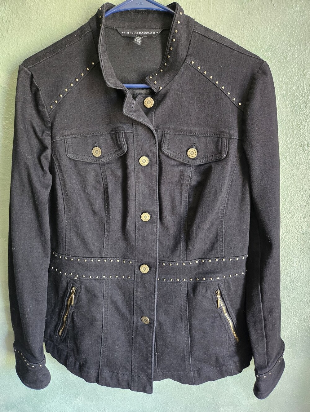 White House Black Market - Blazer Utility Jacket Coat - Black - Women's Size 10
